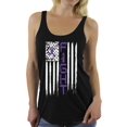 thumbnail image 1 of Awkward Styles Women's Fight Cancer Graphic Racerback Tank Tops USA Flag Purple Ribbon for Awareness, 1 of 4