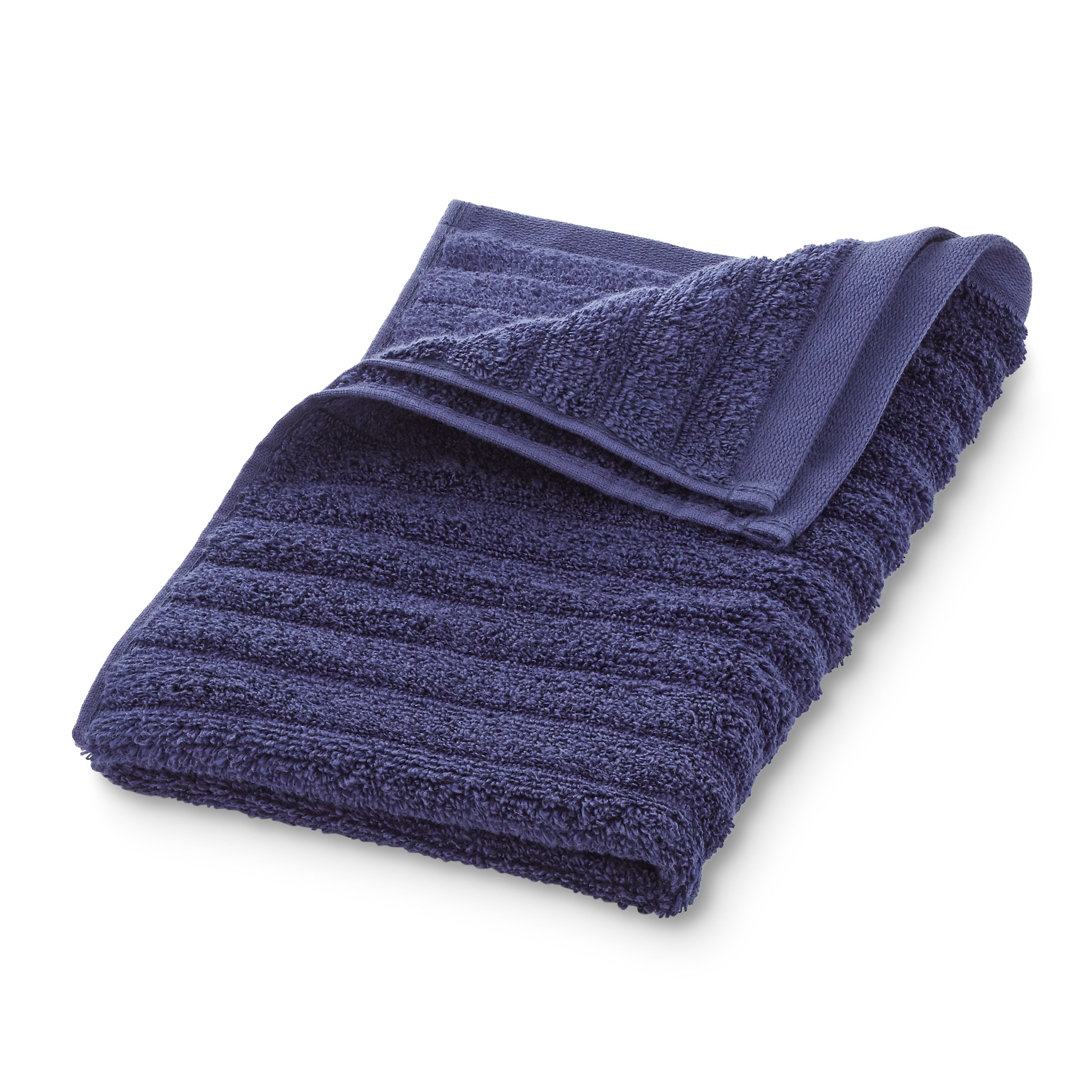 Mainstays Performance Mix Textured 6-Piece Bath Towel Set - Navy Blue - image 7 of 9
