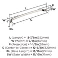 thumbnail image 6 of Amerock Bellamy 12-5/8 inch (320mm) Center-to-Center Polished Nickel Cabinet Pull, 6 of 7
