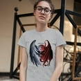 thumbnail image 3 of Tee Hunt Gothic Demon Angel Skull T-Shrit Horror Nightmare Halloween Women's T-Shirt Tee, Gray, Large, 3 of 5