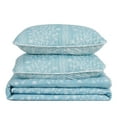 thumbnail image 3 of Great Bay Home Floral Striped Microfiber Reversible Quilt Set With Shams (King, Linear Floral Blue), 3 of 4