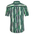 thumbnail image 4 of Lars Amadeus Men's Button Down Point Collar Short Sleeve Vertical Striped Shirt, 4 of 6