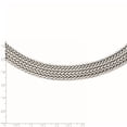 thumbnail image 2 of 925 Sterling Silver Box Catch Closure Polished Mesh Braided Necklace 18 Inch Pendant Necklace for Women, 2 of 2