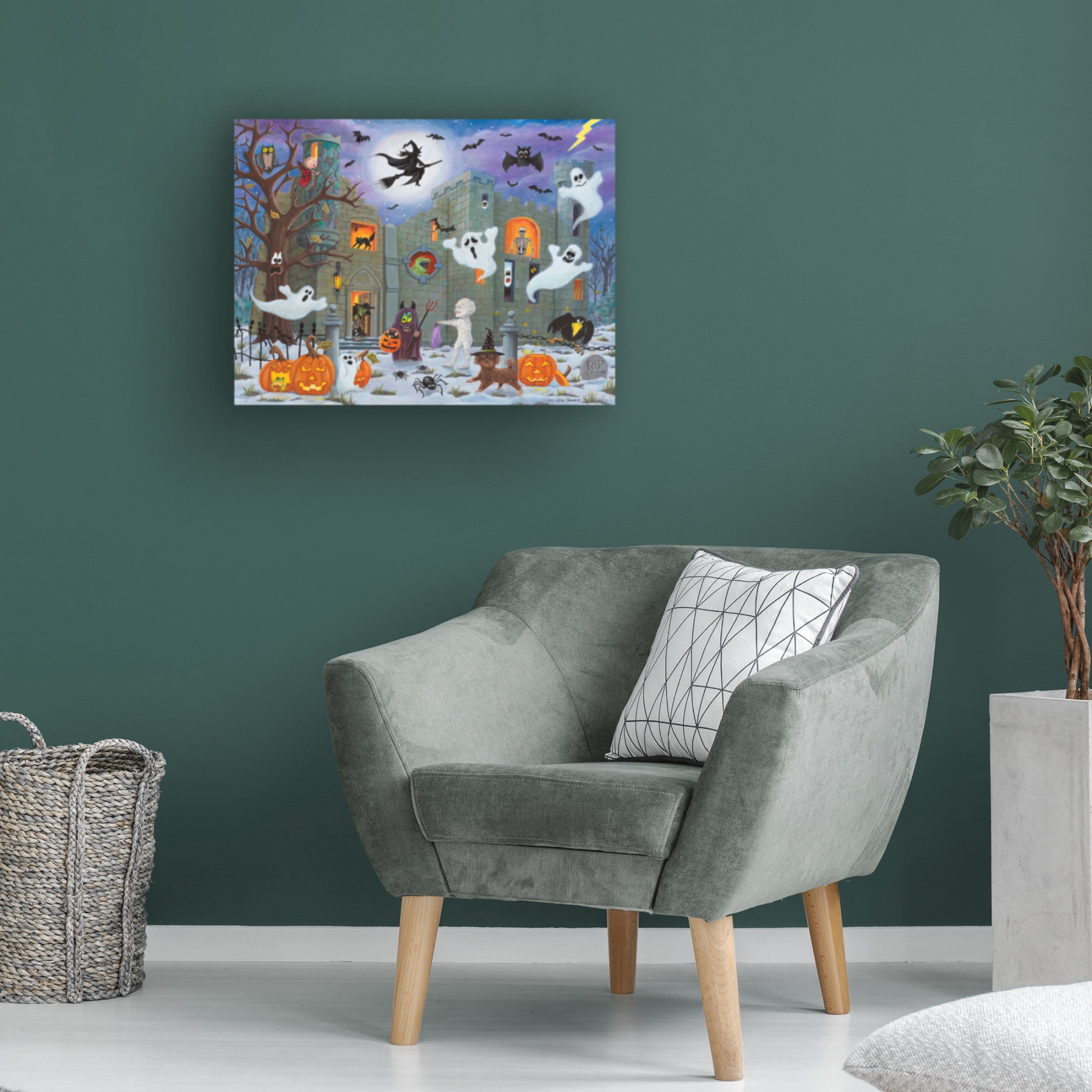 Canvas Wall Art - Kathy Kehoe Bambeck 'Haunted Castle' Wall Art for Living Room, Bedroom, or Office Décor by Trademark Fine Art - 24 x 18 Inches