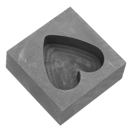 ETHZZLE Graphite Ingot Mold Heart Shape for Non Ferrous Metal Casting Laboratory Use