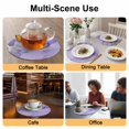 thumbnail image 2 of Purple Marble Round 15 Inch Placemats Set of 8, Modern Abstract Waves Silvery Farmhouse HeatResistant Non Slip Place Mats for Dining Table, Wipeable Braided Kitchen Table Mats for Housewarming, 2 of 9