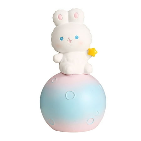 

2024 Touch Night Light Color Change Cute Rabbit Touch Night Lamp with Money Jar for Desktop Decoration Blue Pink