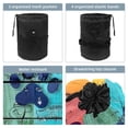 thumbnail image 3 of PhooArto Large Barrel Drawstring Makeup Bag, Rainbow Wooden Board Footprints Travel Cosmetic Bag Portable Make Up Organizer Bag, 3 of 6