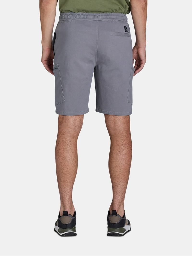 Tony Hawk Men's Stretch Twill Cargo Shorts with Zip Pockets