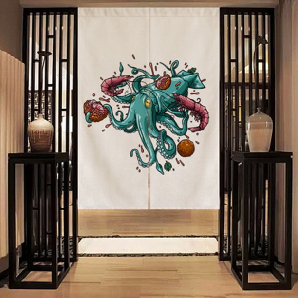 Cortina Decorativa De Estilo Japonés Puerta De Ventana Noren Cocina Sala De Tela Baño Vestidor Restaurante