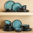 thumbnail image 4 of Pokini 12-Piece Stoneware Dinnerware Sets, Kitchen Plates and Bowls Sets, Dish Sets for 4,Green Black, 4 of 8