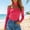 Hot Pink-A, variant on Fengqque Women Long Sleeve Top Convertible Detachable Snap Choker Square Neck Raglan Slim Fit Solid Blouse Navy-A XS