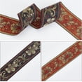 thumbnail image 4 of Cinta jacquard vintage de 10 yardas, ribete jacquard negro con bordado dorado y rojo de abejas y flores, cinta de 33 mm de ancho, ribete tejido bordado, 4 of 9