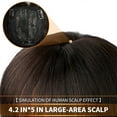 thumbnail image 4 of 14" Hair Topper with Bangs Clip in Top Extensions 200% Density Silk Base Top Hairpieces Straight Crown Wiglet for Thinning  Hair Women, 4 of 10