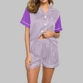 thumbnail image 2 of Besolor Women's Summer Pajamas Sleepwear Casual Short Sleeve Button down Shirts with and Sets Loungewear Pjs, 2 of 4