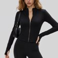 thumbnail image 4 of GUACER Athletic Tight Jackets for Women Full-Zip Long Sleeve High Neck Yoga Blouses, 4 of 5