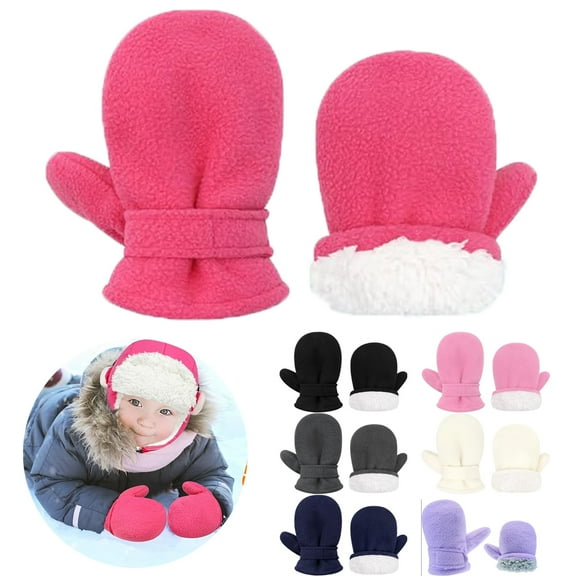 Baby Toddler Mittens, Boys Girls Winter Outdoor Gloves, Kids Easy-On Fleece Warm Mitterns