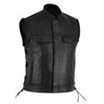 thumbnail image 5 of Men's Mesh Fishnet Mens Fashion Casual Solid Color Vest Motorcycle Fleet Punk Leather Vest Coat Big And Tall Coats for Men 4xlt, 5 of 5
