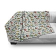 thumbnail image 3 of Village Soft Flannel Fleece Throw Blanket, Little Town Plan with Apartments by the Trees Street Lamps Neighborhood Scene, Cozy Plush for Indoor and Outdoor Use, 50" x 70", Multicolor, by Ambesonne, 3 of 6