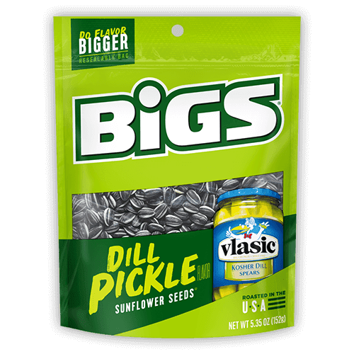 BIGS Vlasic Dill Pickle Sunflower Seeds, 5.35-Ounce Bags (Pack of 12)