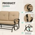 thumbnail image 5 of SOLAURA 4-Piece Outdoor Furniture Patio Conversation Sets, Metal Swing Glider Loveseat and Spring Lounge Chairs with Side Table-Brown, 5 of 8