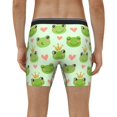 thumbnail image 2 of Men's Boxer Briefs, cute frogs crowns dots heart green Soft and Breathable Mens Underwear Boxer Briefs With Widen Waist, 2 of 5