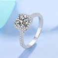 thumbnail image 4 of Eclet Jewels 1.9 Ct Round Cut Lab Created Diamond Ring - 14K White Gold Plated Ring - Ever & Ever Halo-Style Engagement Rings - Wedding Anniversary Prong Setting Ring for Women's - Graduation Gifts, 4 of 8