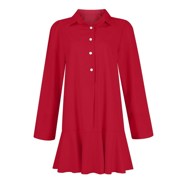 open lace back dress Backyard BBQ Chambray Mini Dress in Red main image 1
