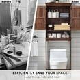 thumbnail image 5 of ZYPPP  Over The Toilet Storage Cabinet, Farmhouse Bathroom Cabinet with Adjustable Shelf & Barn Door, 67" Tall Over The Toilet Shelf, Brown, 5 of 14
