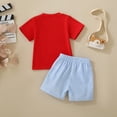 thumbnail image 4 of CAICJ98 Toddler Baby Boy Fathers Day Outfits I Love Dad Embroidered Short Sleeve T-Shirt and Plaid Shorts Set Infant Summer Clothes (Red,18-24 Months), 4 of 7