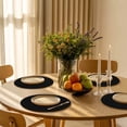 thumbnail image 5 of Black Round Placemats Set of 8 for Dinning Tables, Heat-proof Braided Table Mats 15 Inch, Solid Color Farmhouse Black Washable Place Mat for Kitchen Restaurant Party Decor Supplies Table Setting, 5 of 9