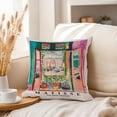 thumbnail image 3 of Ethan Taylor Architecture Throw Pillow Soft Cushion Cover 'Henri Matisse The Open Window European Buildings' Bohemian Decorative Square Accent Pillow Case, 16x16 Inches, Green, Pink, 3 of 5
