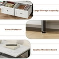 thumbnail image 3 of EDTara Metal Frame Tv Stand Offers Storage Drawers With Rustic Design, Creating a Modern Farmhouse Entertainment Cabinet for Your Living Room, 3 of 8