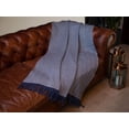 thumbnail image 2 of SAOL Herringbone Throw Blanket 100% Premium Super Soft Merino Wool 75" x 57" Fringe Ends from Ireland, 2 of 6