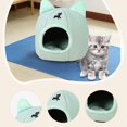 thumbnail image 5 of Casa para gatos aislada, cálida y resistente a la intemperie, ideal para el jardín de invierno. verde, 5 of 5