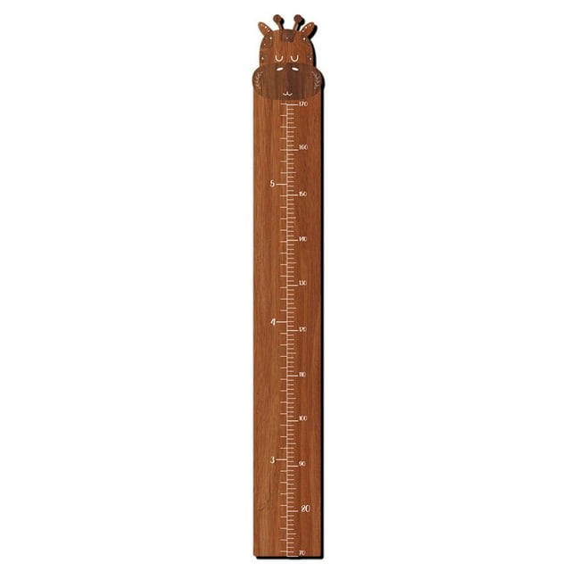 XYAIYT Wooden Kids Growth Chart Ruler for Boys Girls,Stylish Durable Height Measurement Sticker for Home Decor,Easy to Install with Included Sponge Tape Measure,Brown