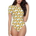 thumbnail image 1 of Fotbe Yellow Pears Body de Mujer con Cuello Redondo y Mangas Cortas, Sin Mangas Ajustado, Suave, Cómodo y Básico-XX-Large, 1 of 7