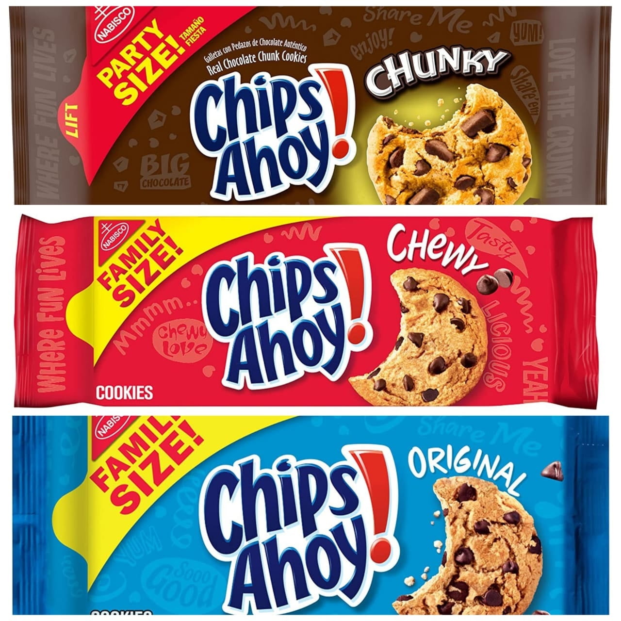 Party Combo Nabisco Chips Ahoy 1 Pack of Orginal Chips Ahoy 1 Pack of
