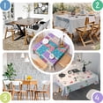 thumbnail image 4 of Bohemian Pioneer Flower Patchwork Square Tablecloth,Waterproof Square Table Cover,Wipeable Spillproof Washable Table Cover for Home Kitchen Party Decor 60"x60"(152x152cm), 4 of 6