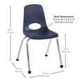thumbnail image 4 of Factory Direct Partners 10382-NV 16" School Stack Chair, Stacking Student Seat with Chromed Steel Legs and Ball Glides for in-Home Learning or Classroom - Navy (4-Pack), 4 of 4