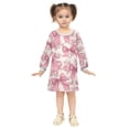 thumbnail image 2 of Girls' long-sleeved dress Vintage Bow and Roses Girls' A-line dress with ribbed cuffs Soft and comfortable, 2 of 6