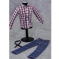thumbnail image 4 of Ropa A Escala 1/6 Para Figura De 12" Camisa Vaquera De Manga Larga A Cuadros Rojos Sunnimix La figura de acción Ropa, 4 of 7