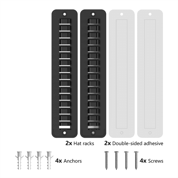 2 x hat display wall mount-Black