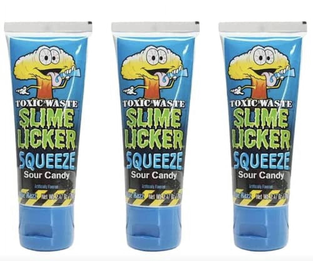 Toxic Waste Slim Licker Sour Squeeze Candy, 2.47 Oz. Blue Razz (3