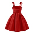 thumbnail image 6 of Posijego Girls Party Dresses Spaghetti Strap Bow Front A-Line Dresses Birthday Party Valentine's Day Midi Dresses, 6 of 8