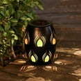 thumbnail image 6 of LuxenHome 6-Inch Black Fire Metal Solar Powered Outdoor Decorative Lantern, 6 of 6