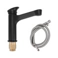 thumbnail image 1 of Grifo de fregadero de cobre, agua fría y caliente, a prueba de óxido, grifo mezclador de lavabo moderno para baño, cocina, negro, 1 of 5