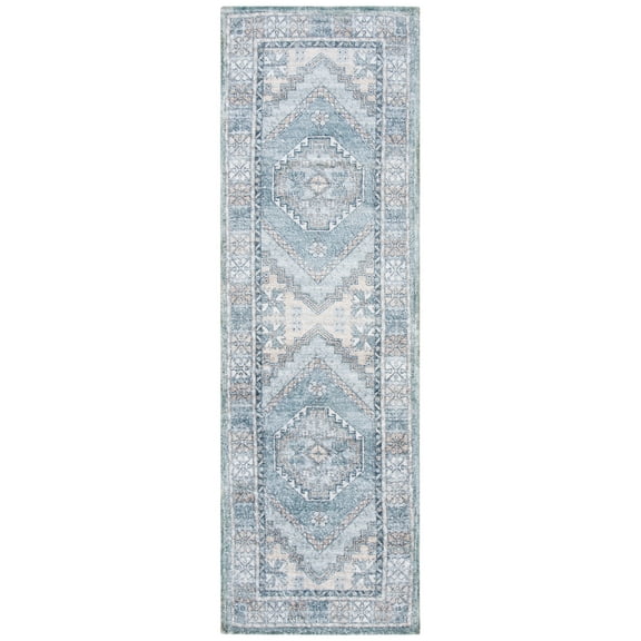 SAFAVIEH Saffron Kliment Oriental Runner Rug, Grey/Ivory, 2'3" x 8'