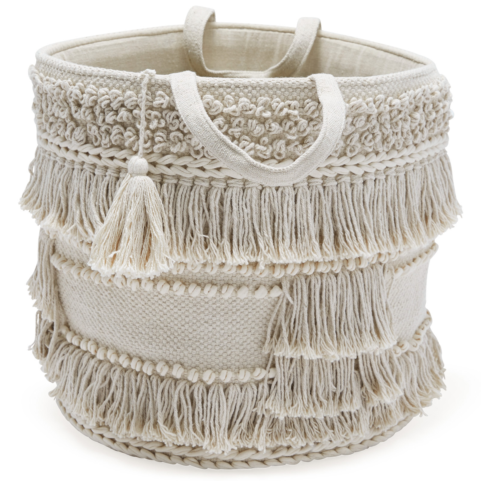 Hand Woven Macrame 3 Piece Basket Set, Natural by Drew Barrymore Flower Home - image 3 of 8