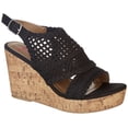 thumbnail image 1 of Jellypop Womens Hestia Wedge Sandals 8.5 Black, 1 of 6